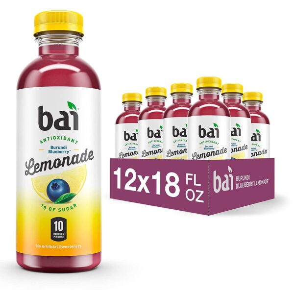Bai Flavored Water, Burundi Blueberry Lemonade, Antioxidant Infused Drinks,12 Count
