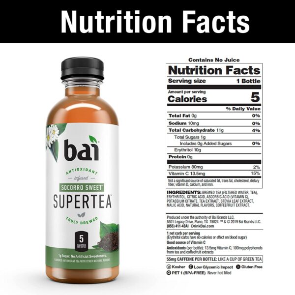 Bai Iced Tea, Socorro Sweet, Antioxidant Infused Supertea,12 Count - Image 6