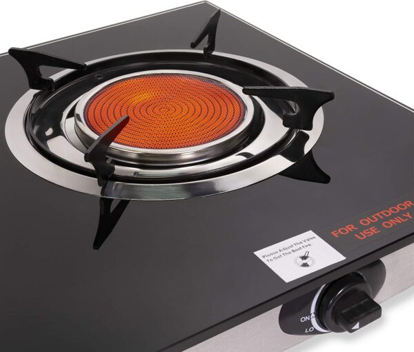 95543 Deluxe Propane Gas Range Stove 2 Burner Cooktop Auto Ignition Outdoor Grill Camping Stoves Station LPG - Image 4