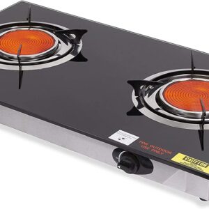 95543 Deluxe Propane Gas Range Stove 2 Burner Cooktop Auto Ignition Outdoor Grill Camping Stoves Station LPG