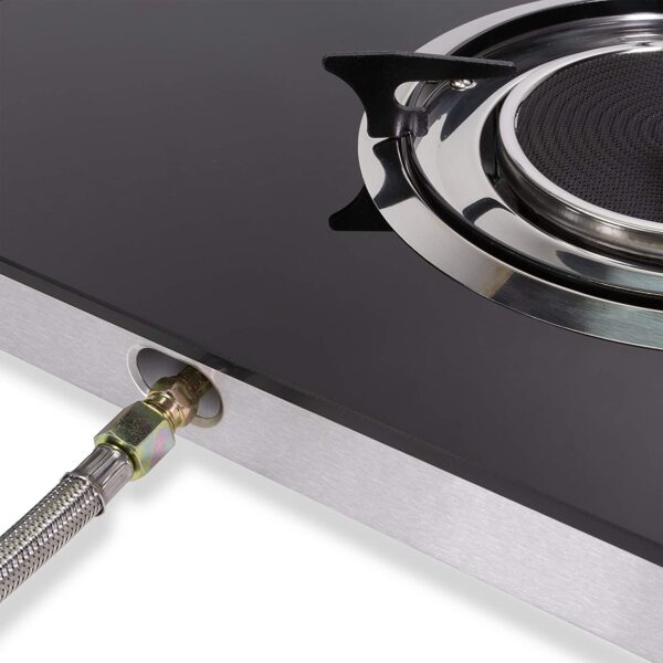 95543 Deluxe Propane Gas Range Stove 2 Burner Cooktop Auto Ignition Outdoor Grill Camping Stoves Station LPG - Image 6