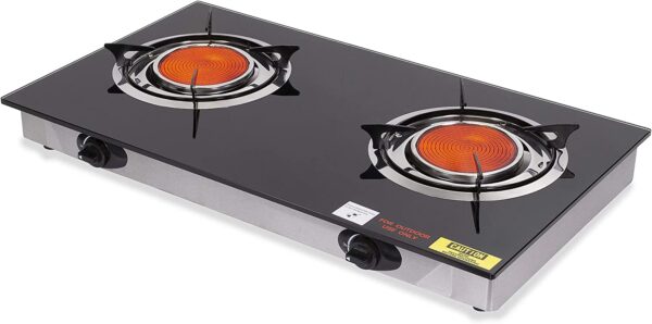 95543 Deluxe Propane Gas Range Stove 2 Burner Cooktop Auto Ignition Outdoor Grill Camping Stoves Station LPG