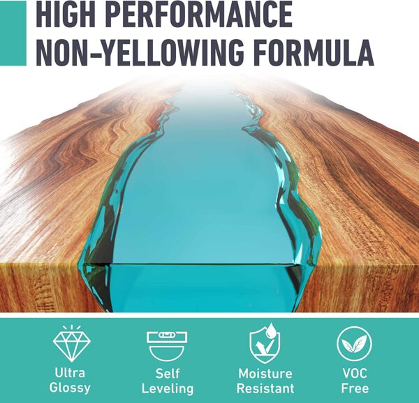 Beast Bond Epoxy Resin Kit, 1 Gallon High-Performance Epoxy Resin, Self-Leveling, Crystal Clear and Ultra-Glossy, Perfect for Table Tops, Crafts - Image 2