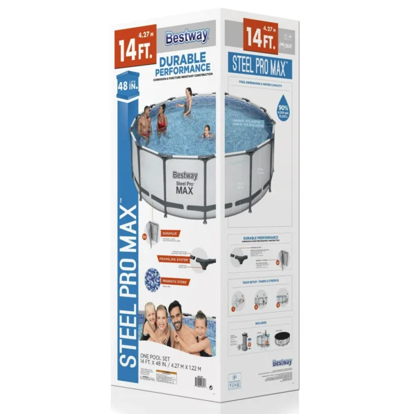 Steel Pro MAX 14  x 48  Round Above Ground Swimming Pool Set - Image 3