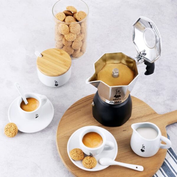 Moka Pot, the Only Stovetop Coffee Maker Capable of Producing a Crema-Rich Espresso, 2 Cups (3.38 Oz), Aluminum and Black - Image 2