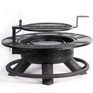 Big Horn SRFP96 47.24-in W Black Steel Wood-Burning Fire Pit