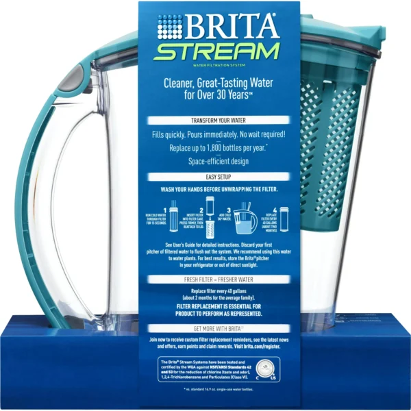 Filter as You Pour Water Pitcher, 10 Cup   Lake Blue - Image 11