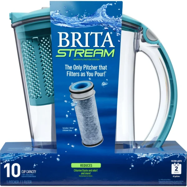 Filter as You Pour Water Pitcher, 10 Cup   Lake Blue - Image 3