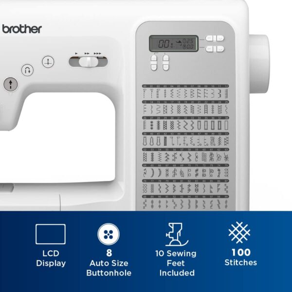 CP100X Computerized Sewing and Quilting Machine, White - Image 2
