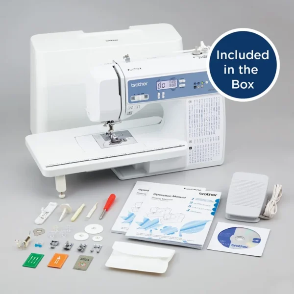 XR9550 Sewing and Quilting Machine, Computerized, 165 Built-in Stitches, LCD Display, Wide Table, 8 Included Presser Feet, 20x12x17, White - Image 4