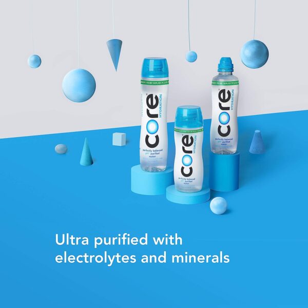 CORE Hydration, Nutrient Enhanced Water, Perfect 7.4 Natural pH, Ultra-Purified With Electrolytes and Minerals, Cup Cap For Sharing, 44 Fl Oz, Pack of 12 - Image 4