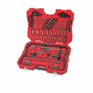CMMT12035 150-Piece Standard (SAE) and Metric Combination Gunmetal Chrome Mechanics Tool Set (1/4-in; 3/8-in)