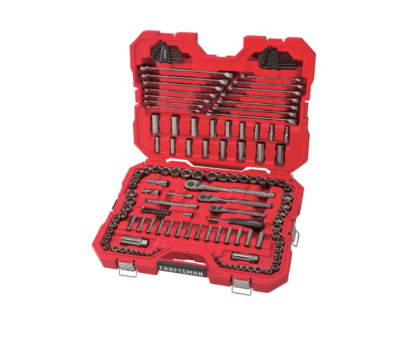 CMMT12035 150-Piece Standard (SAE) and Metric Combination Gunmetal Chrome Mechanics Tool Set (1/4-in; 3/8-in)