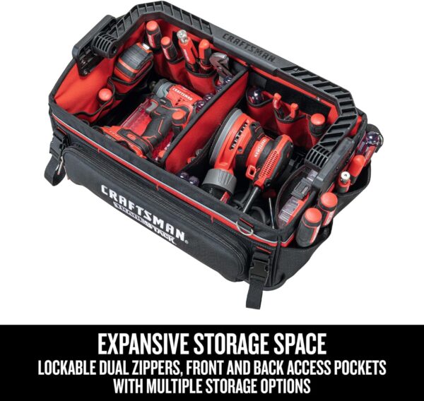 TRADESTACK System Tool Bag, Heavy Duty Open Mouth Tool Tote, Waterproof Hard Bottom, Folding Handle (CMST21451) - Image 8