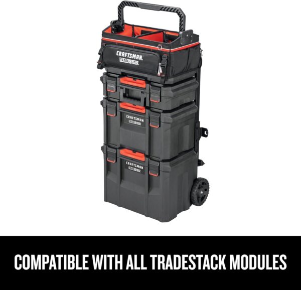 TRADESTACK System Tool Bag, Heavy Duty Open Mouth Tool Tote, Waterproof Hard Bottom, Folding Handle (CMST21451) - Image 7
