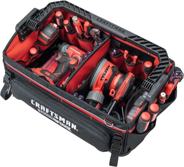 TRADESTACK System Tool Bag, Heavy Duty Open Mouth Tool Tote, Waterproof Hard Bottom, Folding Handle (CMST21451) - Image 6