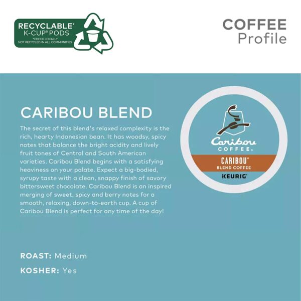 Caribou Coffee Caribou Blend, Single-Serve Keurig K-Cup Pods, Medium Roast Coffee, 72 Count - Image 3