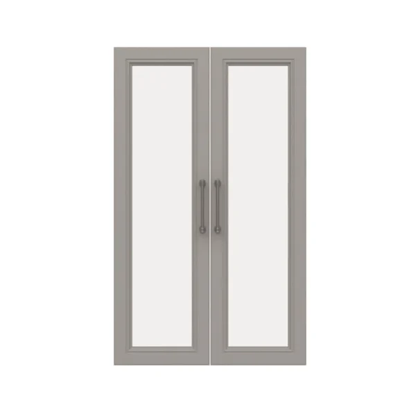4613 Modular Storage Pair Set, 2 Glass Pane Doors, Wood Closet Organizer Shaker Style, Add On Accessory for Shelf Units, Taupe, Kit - Image 6
