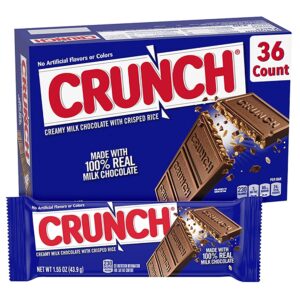Crunch 100% Real Milk Chocolate Candy Bars, Full Size 1.55 oz (36 Count)