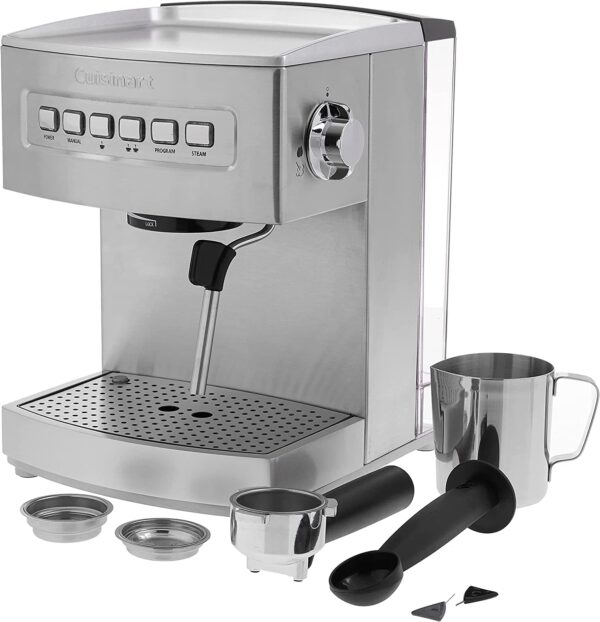 EM-200NP1 Programmable 15-Bar Espresso Maker, Stainless Steel - Image 4