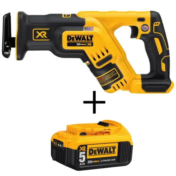 DCS367BW205 20-Volt MAX XR Cordless Brushless Compact Reciprocating Saw with (1) 20-Volt Battery 5.0Ah