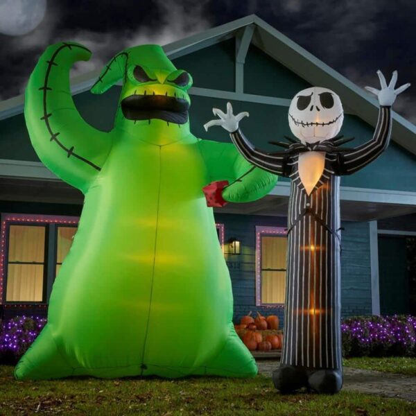 22GM29788 10 ft Animated Reaching Jack Skellington Halloween Inflatable - Image 5