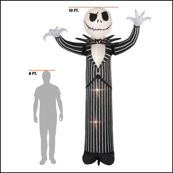 22GM29788 10 ft Animated Reaching Jack Skellington Halloween Inflatable - Image 6