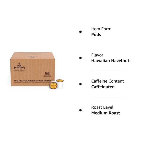 Don Francisco s Hawaiian Hazelnut Flavored Medium Roast Coffee Pods   100 Count - Image 3