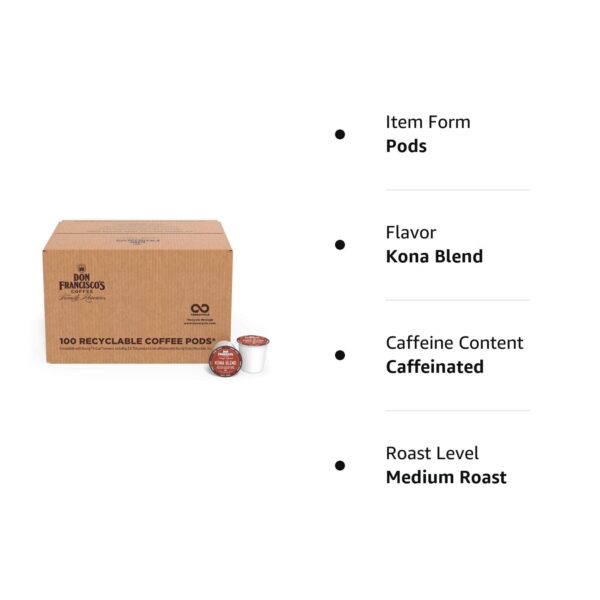 Don Francisco s Kona Blend Medium Roast Coffee Pods   100 Count   Recyclable Single-Serve Coffee Pods - Image 3