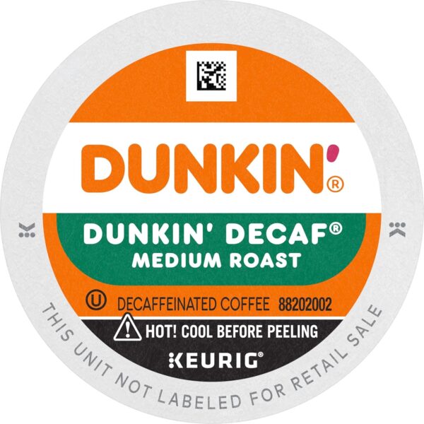 Dunkin  Decaf Medium Roast Coffee, 88 Keurig K-Cup Pods - Image 2