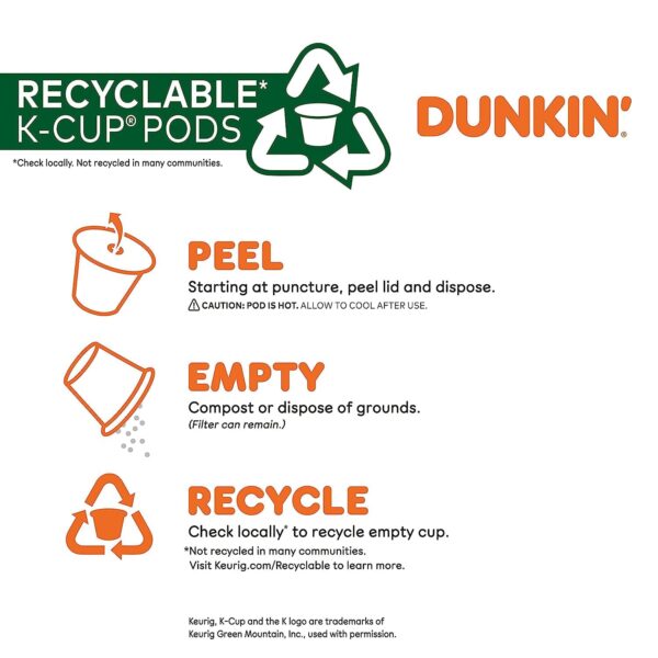 Dunkin  Decaf Medium Roast Coffee, 88 Keurig K-Cup Pods - Image 7