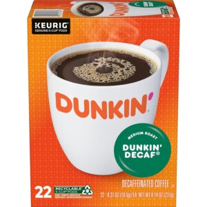 Dunkin  Decaf Medium Roast Coffee, 88 Keurig K-Cup Pods