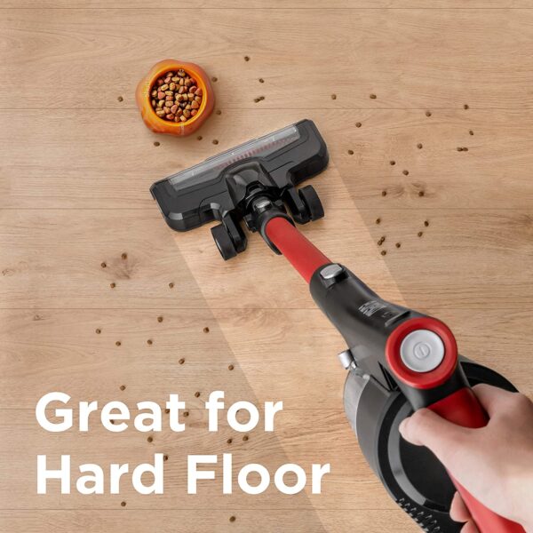 NEC101 Cordless Vacuum Cleaner LED Headlights, Convenient Stick and Handheld Vac, Basic, Red, Black - Image 3