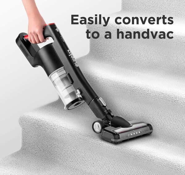 NEC101 Cordless Vacuum Cleaner LED Headlights, Convenient Stick and Handheld Vac, Basic, Red, Black - Image 6