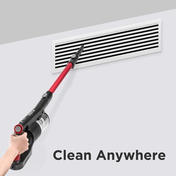 NEC101 Cordless Vacuum Cleaner LED Headlights, Convenient Stick and Handheld Vac, Basic, Red, Black - Image 5