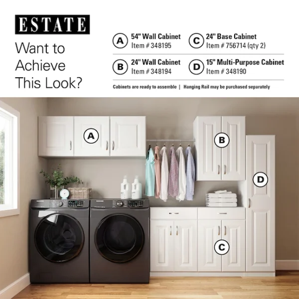 Estate ESBDD24SW 23.75-in W x 34.5-in H Wood Composite White Wall-mount Utility Storage Cabinet - Image 6