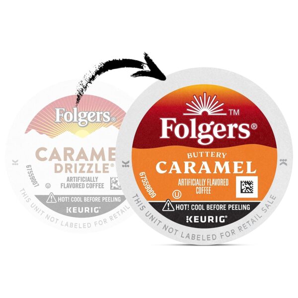 Folgers Buttery Caramel Flavored Coffee, 72 Keurig K-Cups Pods - Image 2