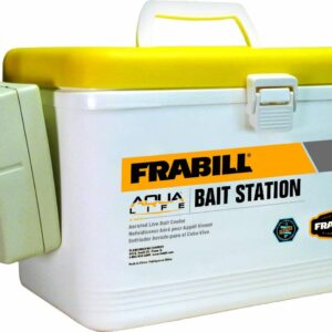 Frabill Bait Box with Aerator | Live Bait Storage Cooler with Portable Aerator | 8-Quart Capacity