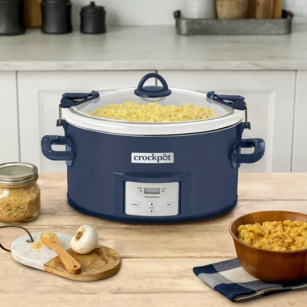 Crock-Pot 7qt One Touch Cook and Carry Slow Cooker   Blue - Image 4