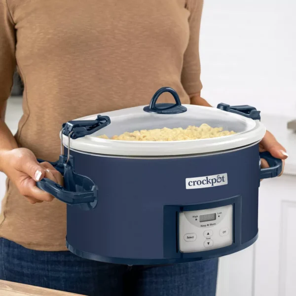 Crock-Pot 7qt One Touch Cook and Carry Slow Cooker   Blue - Image 3