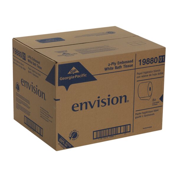 Pacific Professional Pacific Blue Basic Bathroom Tissue, Septic Safe, 2-Ply, White, 550 Sheets/Roll, 80 Rolls/Carton -GPC1988001 - Image 6