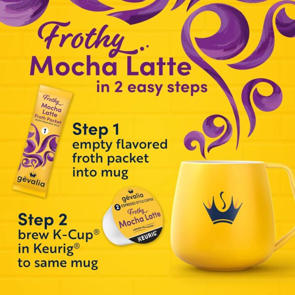 Gevalia Frothy 2-Step Mocha Latte Espresso K-Cup Coffee Pods   Froth Packets Kit, 6 Count (Pack of 6) - Image 10
