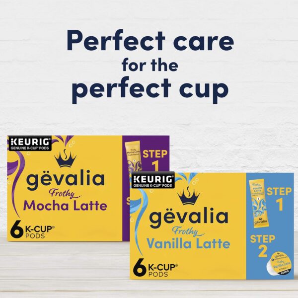 Gevalia Frothy 2-Step Vanilla Latte Espresso K-Cup Coffee Pods   Froth Packets Kit, 6 Count (Pack of 6) - Image 5