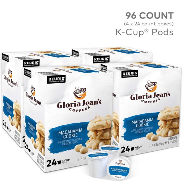 Gloria Jean s Macadamia Cookie Coffee, Keurig Single Serve K-Cup Pods, Medium Roast Coffee, 96 Count (4 Packs of 24) - Image 2