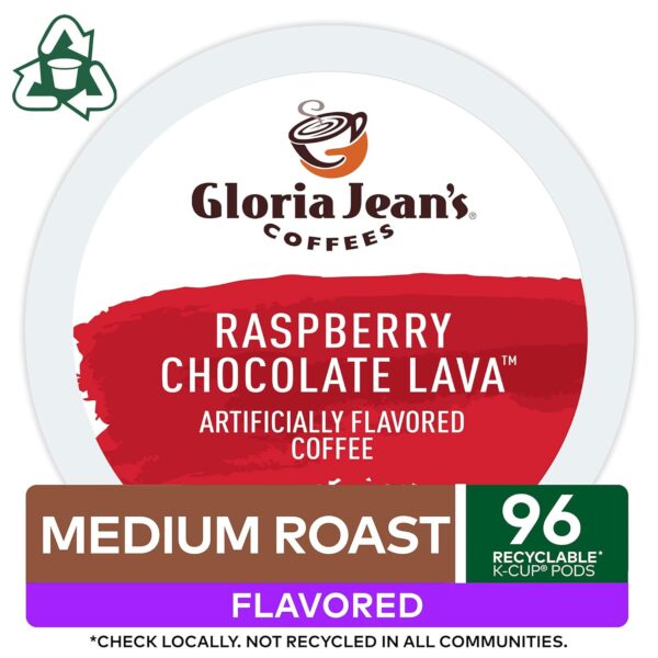 Gloria Jean s Raspberry Chocolate Lava Keurig Single-Serve K-Cup Pods, Medium Roast Coffee, 96 Count (4 Packs of 24) - Image 2