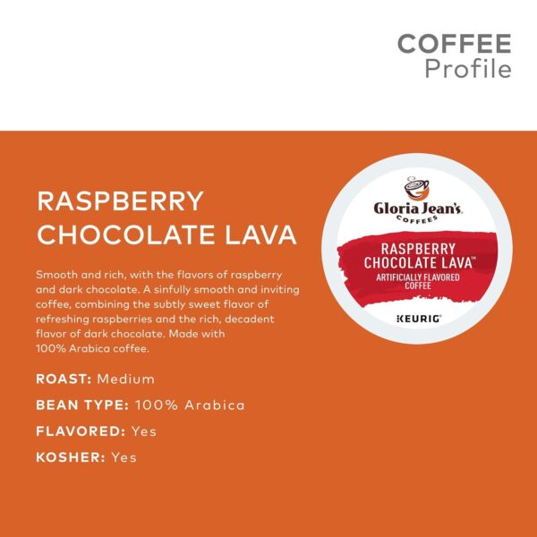 Gloria Jean s Raspberry Chocolate Lava Keurig Single-Serve K-Cup Pods, Medium Roast Coffee, 96 Count (4 Packs of 24) - Image 9