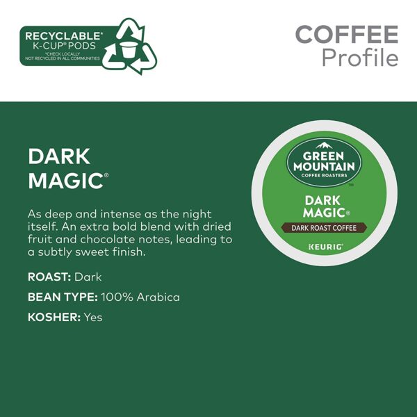 Green Mountain Coffee Roasters Dark Magic, Single-Serve Keurig K-Cup Pods, Dark Roast Coffee Pods, 12 Count (Pack of 6) - Image 10