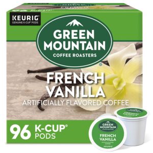 Green Mountain Coffee Roasters French Vanilla, Single-Serve Keurig K-Cup Pods, Flavored Light Roast Coffee Pods, 96 Count