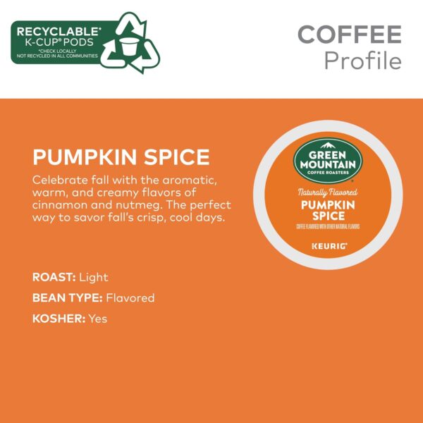 Green Mountain Coffee Roasters Pumpkin Spice Coffee, Keurig Single-Serve K-Cup Pods, Light Roast, 96 Count (4 Packs of 24) - Image 8
