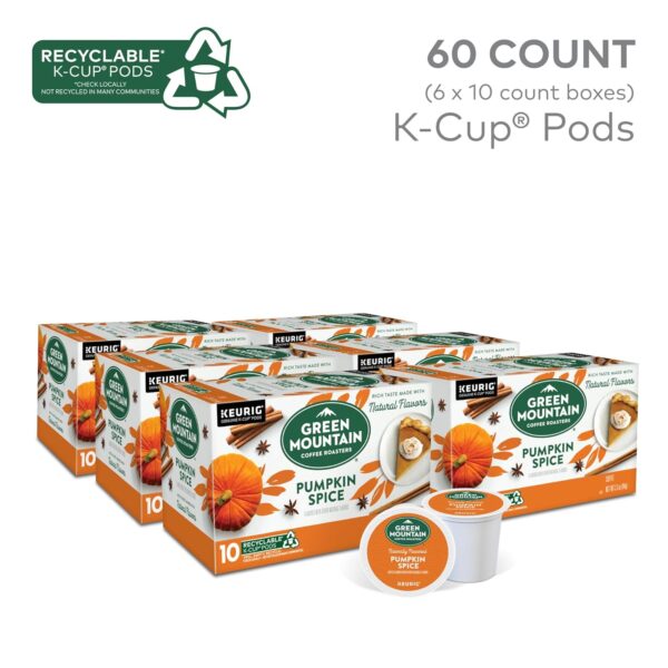 Green Mountain Coffee Roasters Pumpkin Spice, Keurig Single-Serve K-Cup Pods, Light Roast Coffee, 60 Count (6 Packs of 10) - Image 2